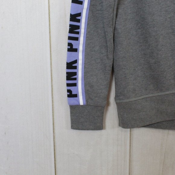 Victoria Secret's Pink High Neck Half Zip Purple Gray Pullover Sweatshirt Size S - Picture 10 of 12